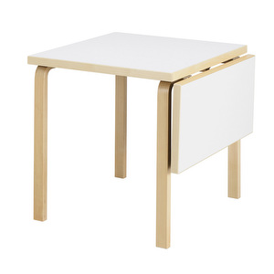 Klaffipöytä DL81C, koivu/valkoinen laminaatti, 75 x 75/112 cm