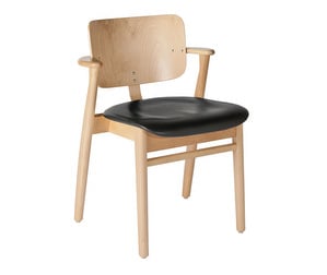 Domus Chair, Lacquered Birch/Black Leather