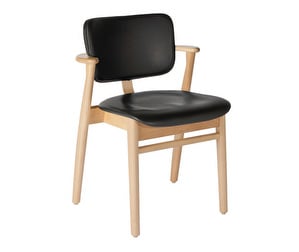 Domus Chair, Lacquered Birch/Black Leather