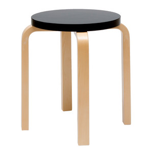 Stool E60, Birch/Black, Assembled