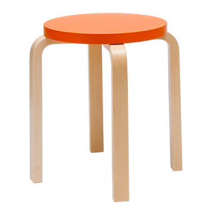 Stool E60, Birch/Orange, Assembled