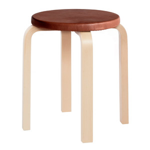 Stool E60, Birch/Prestige Leather Brown