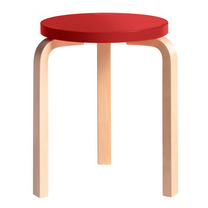 Stool 60, Birch/Red, Assembled