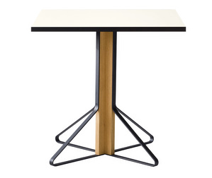 Kaari-pöytä, valkoinen laminaatti/tammi, 77 x 75 cm