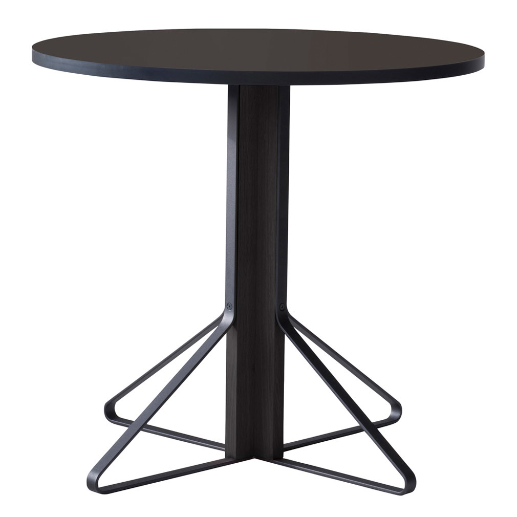 Artek Kaari-pöytä musta linoleum/musta tammi, ø 80 cm