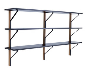 Kaari Wall Shelf, Black/Oak, 113 x 200 cm