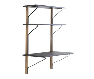 Kaari Wall Shelf with Desk, Black/Oak