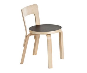 Children's Chair N65, Birch/Black Linoleum