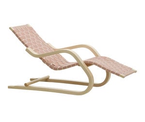 Lounge Chair 43, Natural/Red Webbing