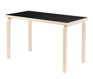 Pöytä 80A, koivu/musta linoleum, 60 x 120 cm