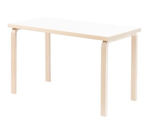Table 80A, Birch/White Laminate, 60 x 120 cm