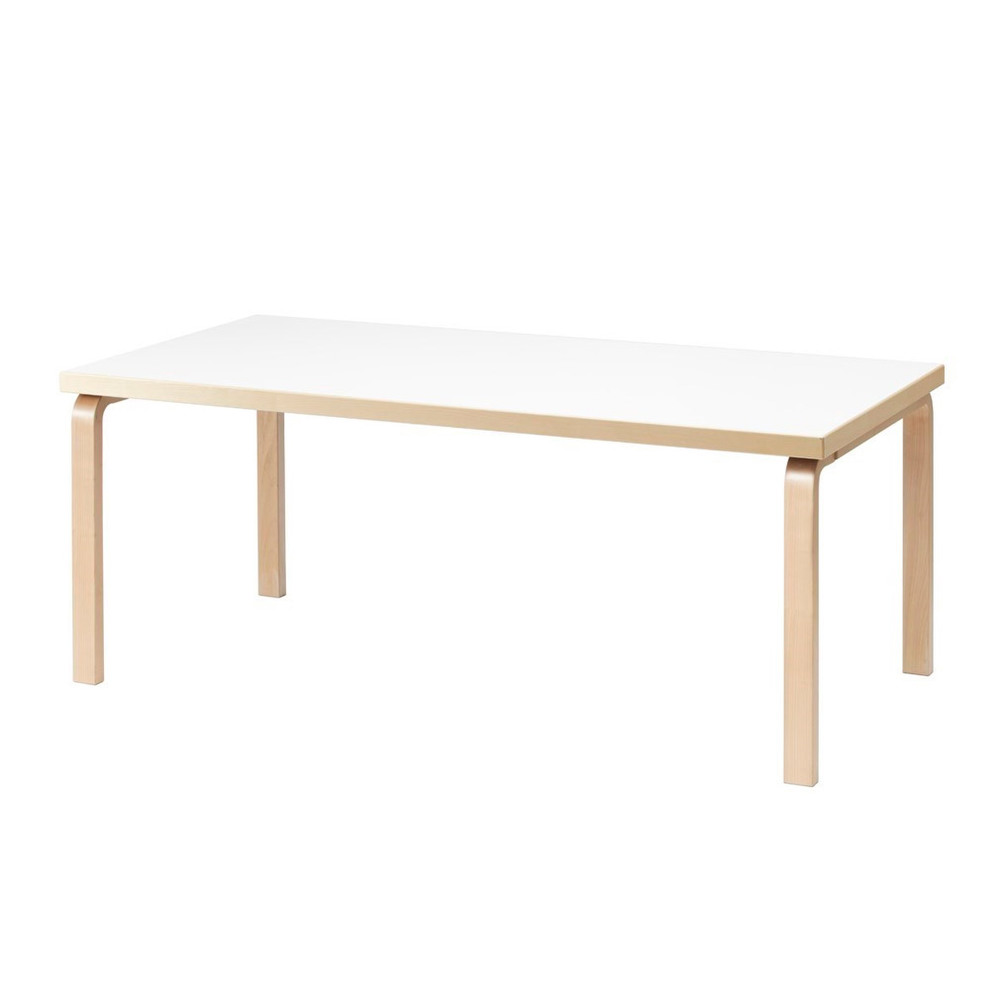 White laminate dining table