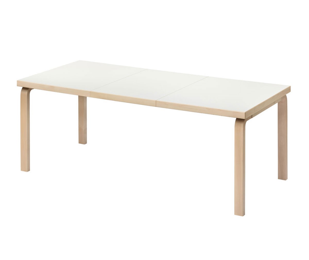 Artek Pöytä 97 koivu/valkoinen laminaatti, 85 x 135-190 cm