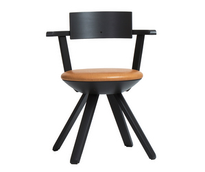 Rival Chair, Black/Caramel Leather