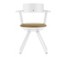 Rival Chair, White/Caramel Leather