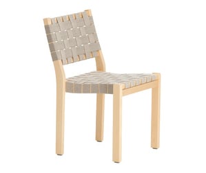 Chair 611, Birch/Natural-Black Webbing