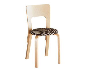 Chair 66, Birch/Zebra Fabric, Assembled