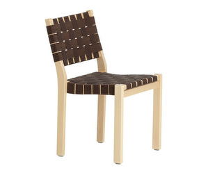 Chair 611, Birch/Brown Webbing