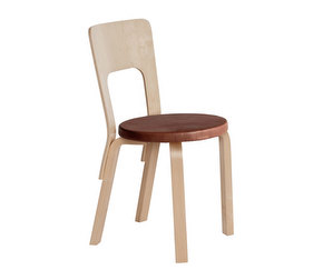 Chair 66, Birch/Prestige Leather Cognac