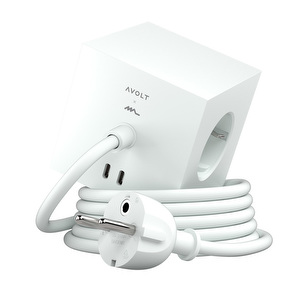 Square 1 USB-C -jatkojohto, Opal White, Avolt x Martinelli Luce