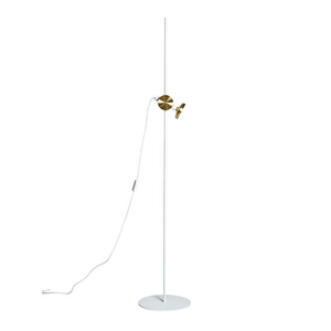 Blend Floor Lamp, White/Brass