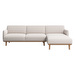 Aarhus Chaise Longue, Copenhagen Fabric 3310 White / Oak, W 262 cm / right