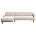 Aarhus Chaise Longue, Copenhagen Fabric 3310 White / Oak, W 262 cm / Weft