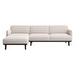 Aarhus Chaise Longue, Copenhagen Fabric 3310 White / Dark Oak, W 262 cm / Weft