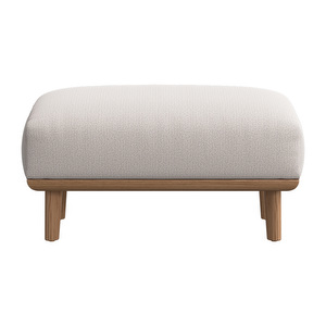 Aarhus Pouf, Copenhagen Fabric 3310 White / Oak, 83 x 64 cm