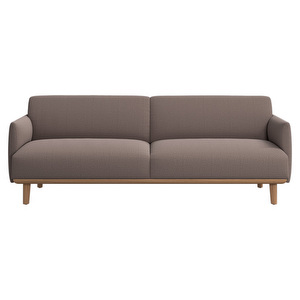 Aarhus Sofa, Copenhagen Fabric 3311 Brown / Oak, W 210 cm