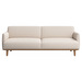Aarhus Sofa, Lazio Fabric 3090 White / Oak, W 210 cm
