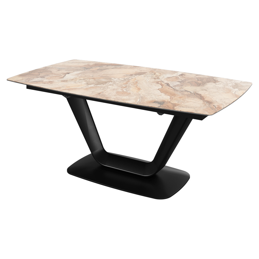 BoConcept Alicante Extendable Dining Table, Brown Ceramic / Black