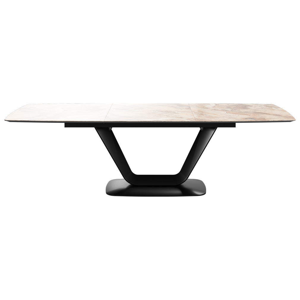 BoConcept Alicante Extendable Dining Table, Brown Ceramic / Black