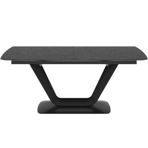 Alicante Extendable Dining Table, Dark Stone Ceramics, 99 x 183/263 cm