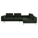 Amsterdam Corner Sofa, Bologna Fabric 3256 Dark Green, W 288 cm