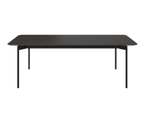 Augusta -jatkettava ruokapöytä, tumma keramiikka/musta, 106 x 230/306 cm