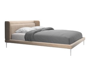 Austin Bed, Velvet Fabric 3033 Sand, 160 x 200 cm