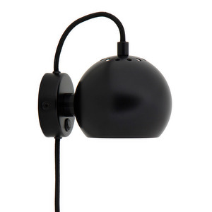 Ball Wall Lamp, Matt Black, ⌀ 12 cm