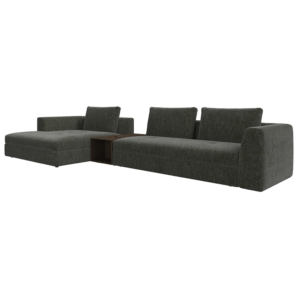 BoConcept Bergamo Sofa, Tuscany Fabric 3204 Green / Dark Oak