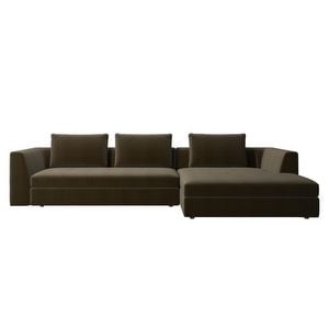 Bergamo-sohva, Velvet-kangas 3132 ruskea, L 294 cm