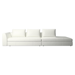Bergamo-sohva, Salto-nahka 0966 luonnonvalkoinen, L 333 cm