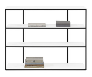Bordeaux Shelf, White / Matt Black, 125 x 32 cm