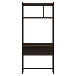 Calgary Shelf with Desk, Dark Oak / Black, 84 x 190 cm