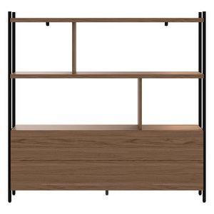 Calgary Shelf, Oak / Black, 124 x 120 cm