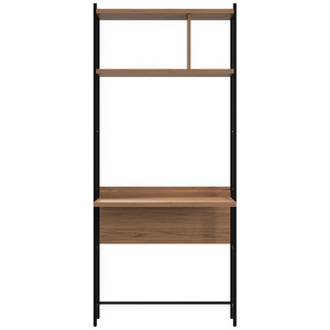 Calgary Shelf with Desk, Oak / Black, 84 x 190 cm