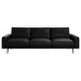 Carlton Leather Sofa, Nordic Grain Leather 5130 Black, W 240 cm