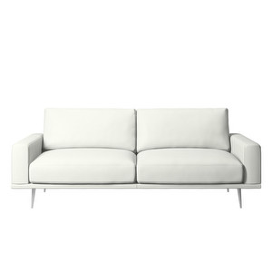 Carlton-sohva, Estoril-nahka 0956 valkoinen/teräs, L 205 cm
