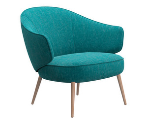 Charlotte Armchair, Napoli Fabric 2253 Turquoise / Oak