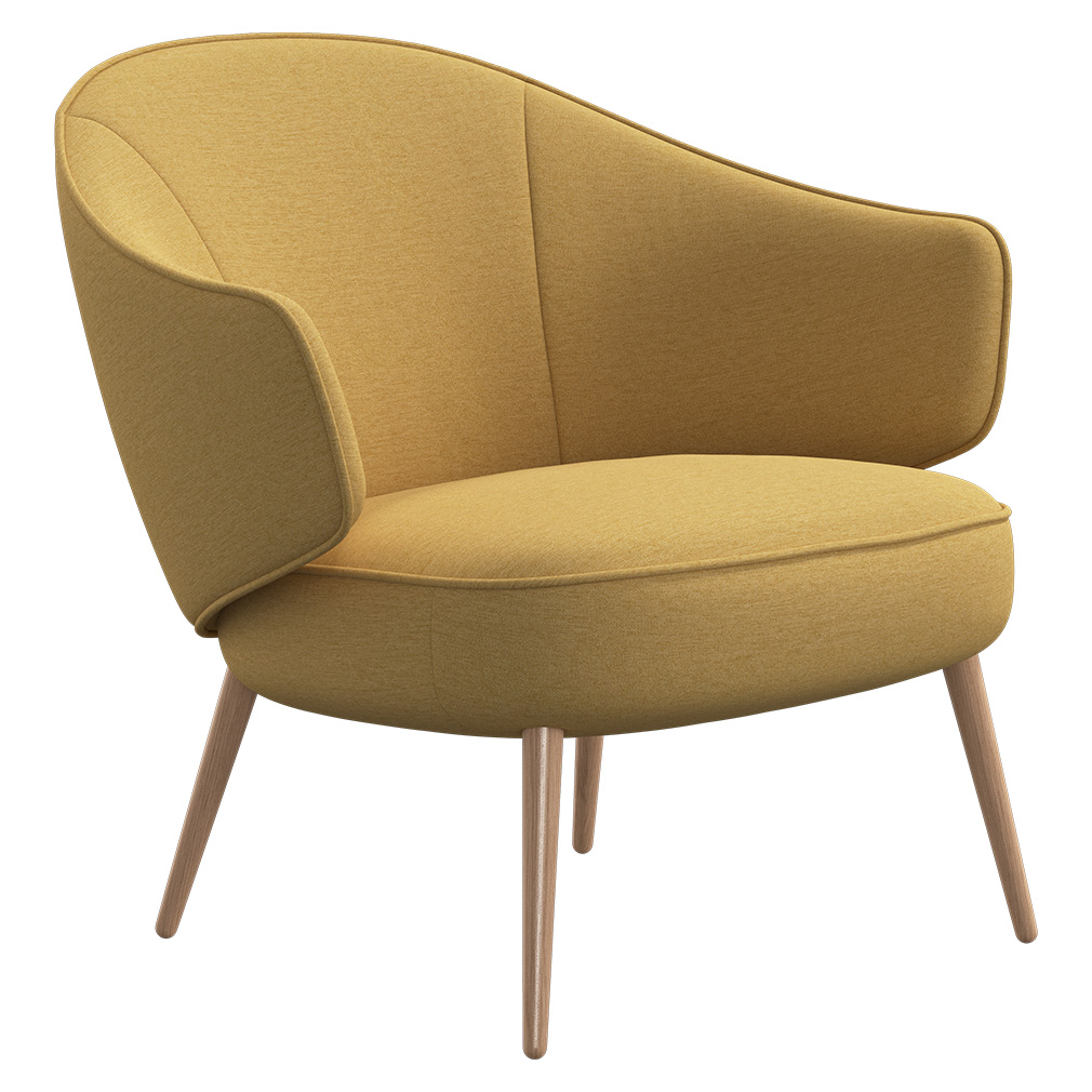 BoConcept Charlotte Armchair, Capri Fabric 3234 Mustard / Oak