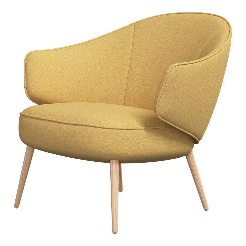 BoConcept Charlotte Armchair, Capri Fabric 3234 Mustard / Oak